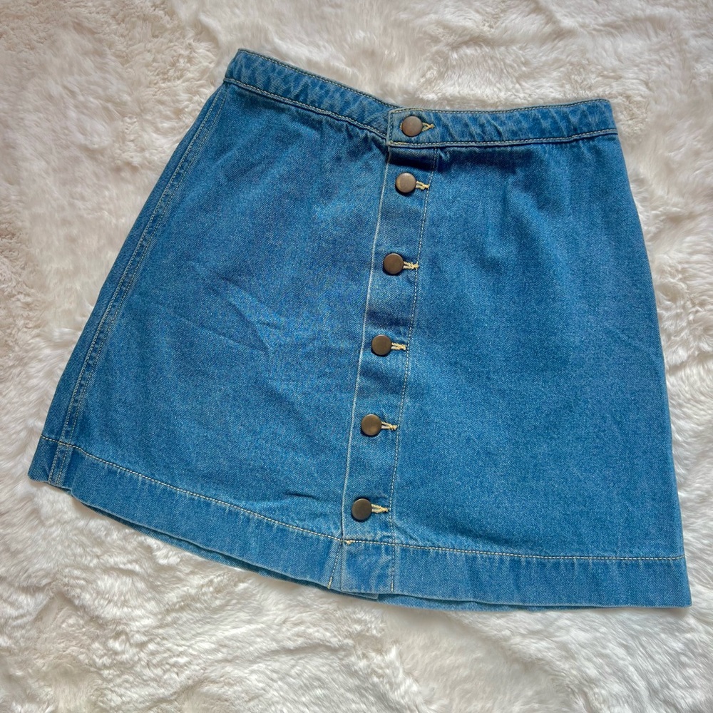 American Apparel Denim Button Skirt